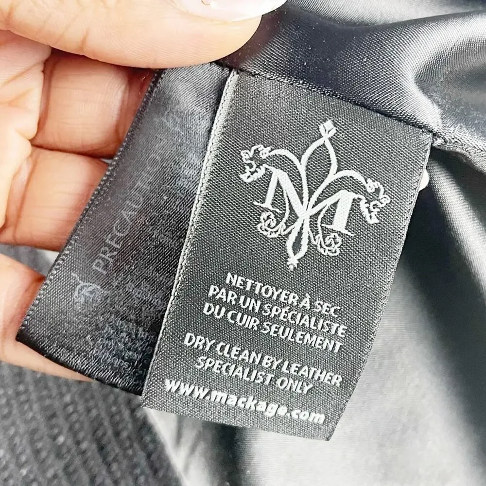 Mackage Wool and Leather Button Down Black Coat‎ Jacket Size Large - Picture 6 of 6